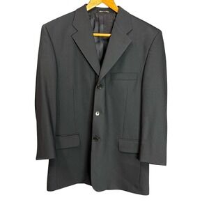 Roberto Villini Italy Mens Wool Blend 3 Button Blazer Sport Coat Black 38 Short
